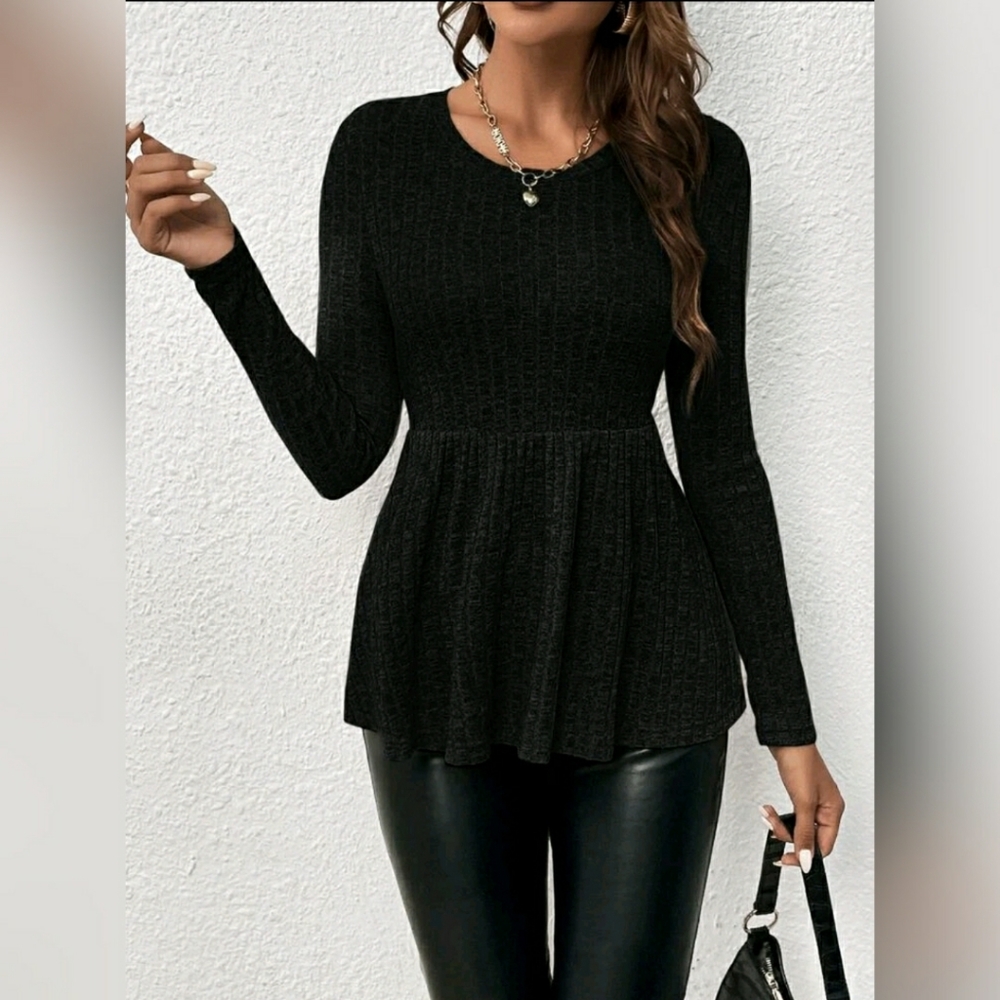 Black Peplum Sweater